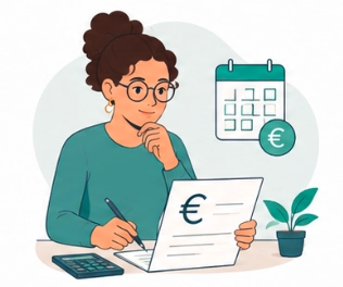 Clienta revisando su plan de pago fraccionado