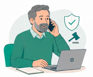Cliente atendido por telefono mientras paramos un embargo